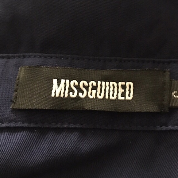 MISSGUIDED | Navy Wrap Front Shirt Romper - Picture 6 of 7